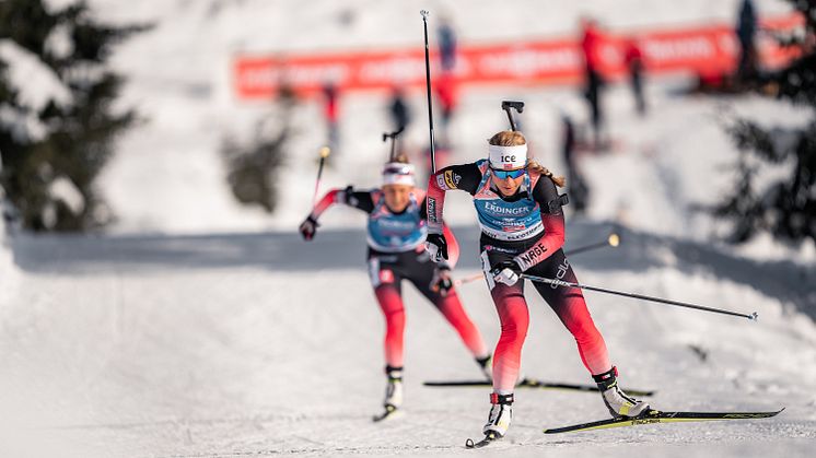 Tiril Eckhoff (Fossum IF) forbereder seg på ny verdenscup i franske Le Grand Bornand før jul. Foto: Sondre Eriksen Hensema/Norges Skiskytterforbund
