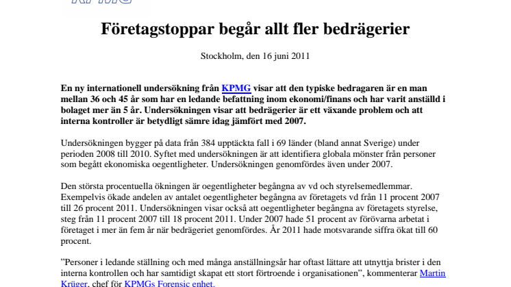 Företagstoppar begår allt fler bedrägerier