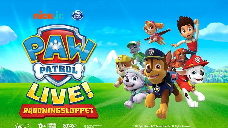 PAW Patrol Live! kommer till Sverige 2019  - turnépremiär i Linköping