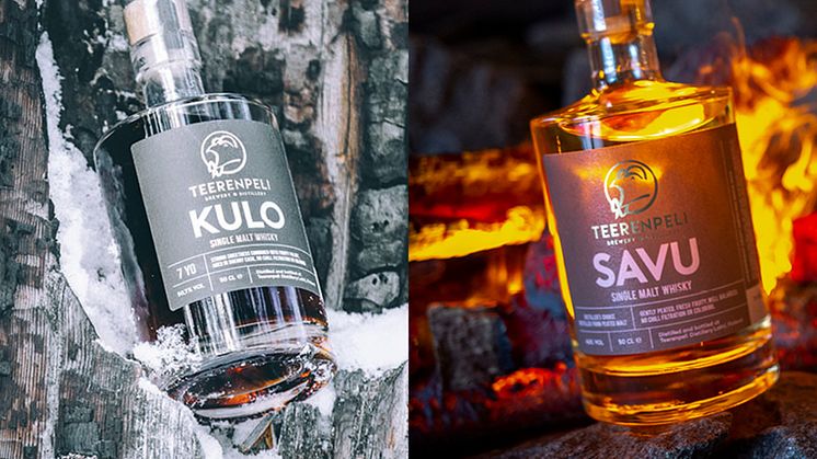 Eld och rök från finska Teerenpeli Distillery, två finska lejon nu på Systembolaget.