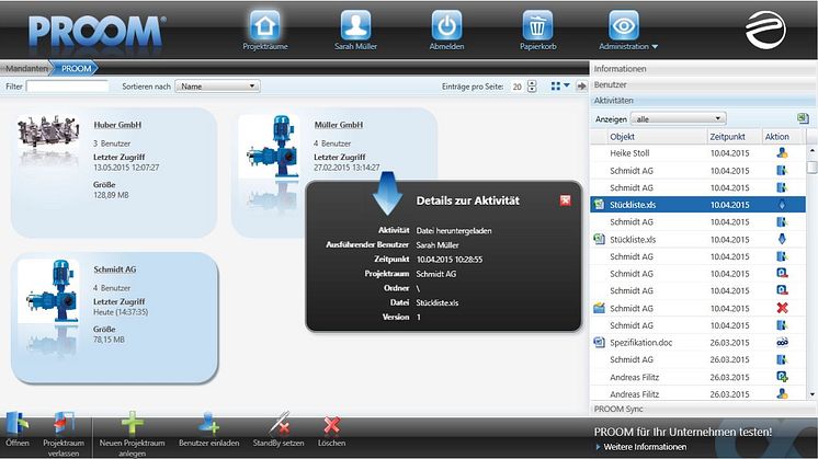 Plattform für Austausch technischer Dokumente in der Cloud: PROCAD zeigt PROOM auf den 12. Maschinenbautagen Köln