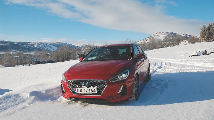 Nye Hyundai i30 på fjellet