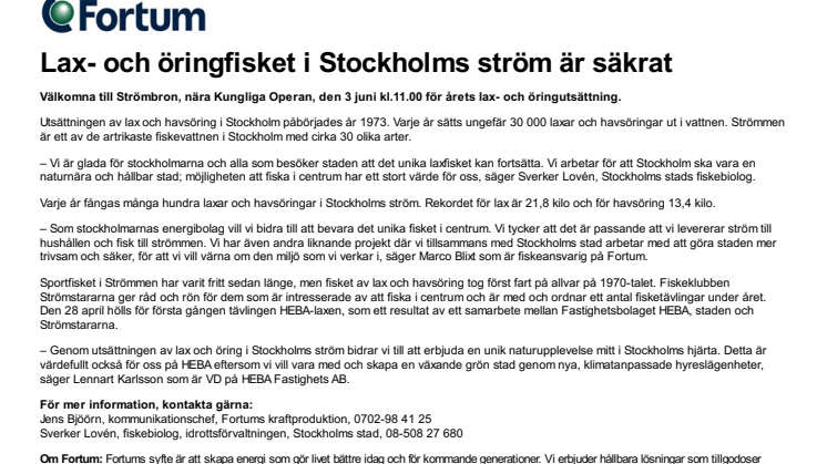 Lax- och öringfisket i Stockholms ström är säkrat 
