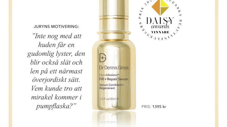 DermInfusions Serum vinner Daisy Beauty Awards 2024!