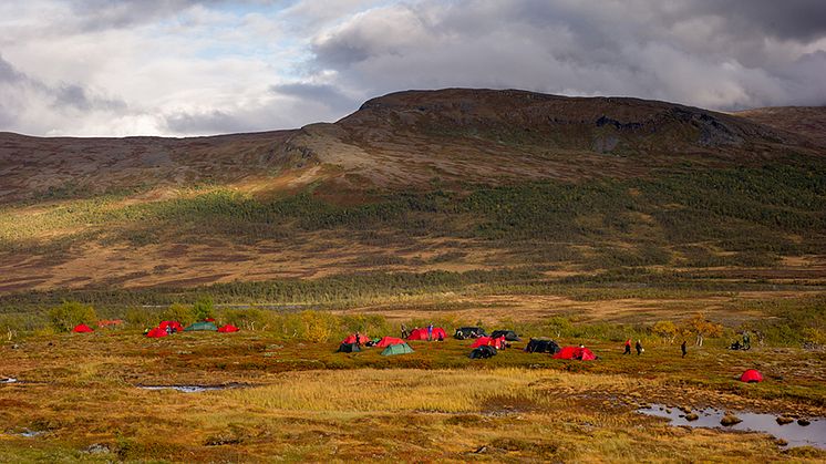 Fjällvecka för elever på Natur- och Äventyrsutbildningen. Bild av: Andreas Mattisson