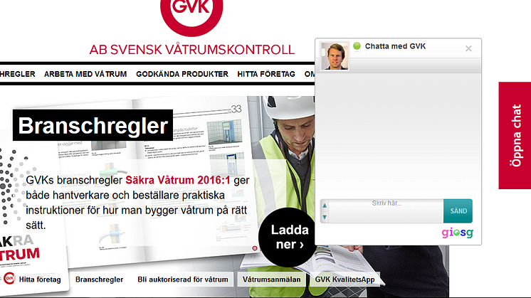 GVK ger teknisk support via chatt, mail eller telefon