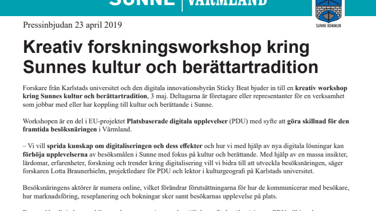 Kreativ forskningsworkshop kring  Sunnes kultur och berättartradition