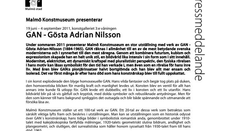 GAN - Gösta Adrian Nilsson 