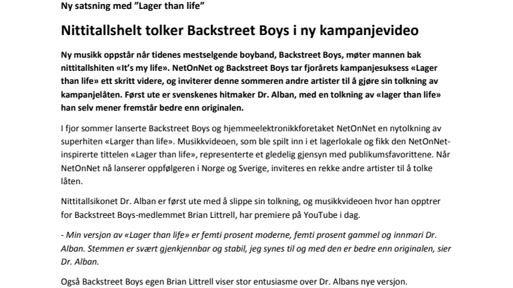 Nittitallshelt tolker Backstreet Boys i ny kampanjevideo 