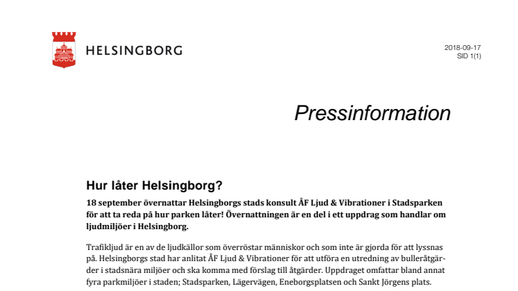 Hur låter Helsingborg?