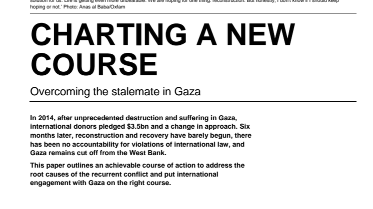Rapport: Charting a New Course: Overcoming the stalemate in Gaza