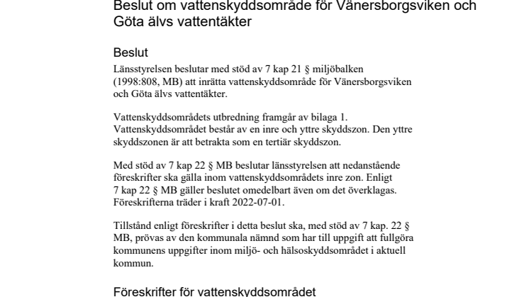 Beslut om vattenskyddsområde för Vänersborgsviken och Göta älvs vattentäkter.pdf