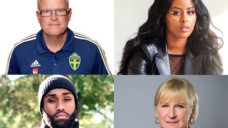 Årets pristagare är Janne Andersson, Sherihan ”Cherrie” Hersi, Hamza Mostafa och Margot Wallström