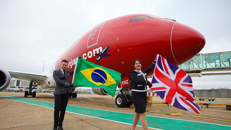 Norwegian flyver til Brasilien for første gang