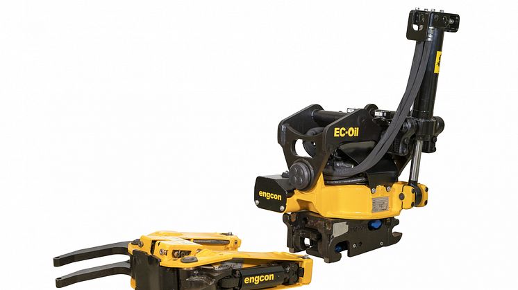 engcon lanserar EC-Oil automatiskt redskapsfäste på tiltrotator för grävmaskiner 4-6 ton