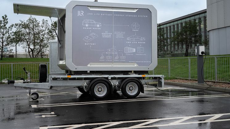  JLR UPPNÅR NOLLUTSLÄPP GENOM ATT LADDA UNDER RESANS GÅNG MED DET FÖRSTA LAGRINGSSYSTEMET FÖR BATTERIENERGI SOM ANVÄNDER SECOND LIFE-BATTERIER FRÅN RANGE ROVER  