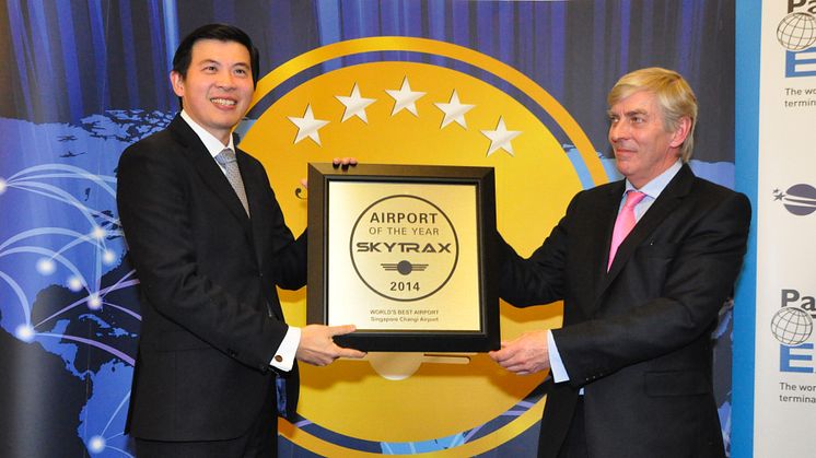 Singapore Changi Airport named the World's Best Airport for 5th time at the 2014 Skytrax World Airport Awards