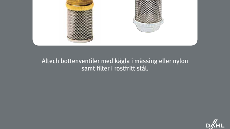 Altech sil bottenventil - Produktblad