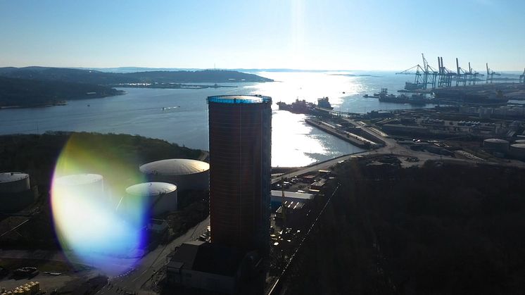 Vår nya ackumulatortank ligger i Energihamnen på Hisingen.