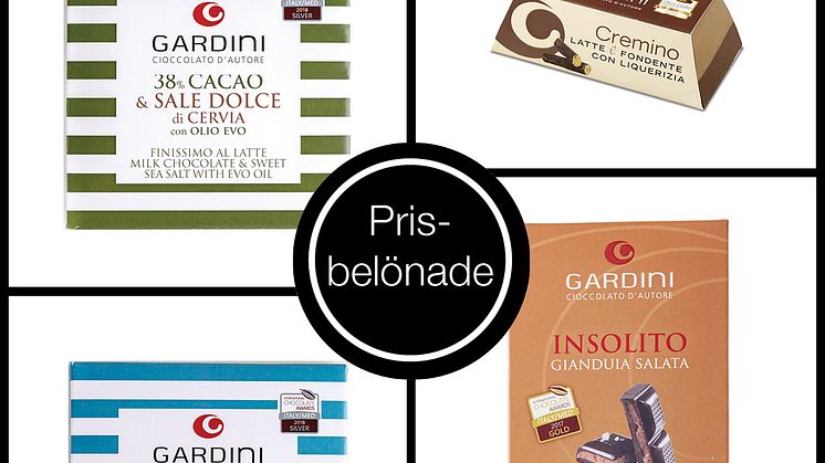 Gardini vinner 8 priser för sin choklad på International Chocolate Awards