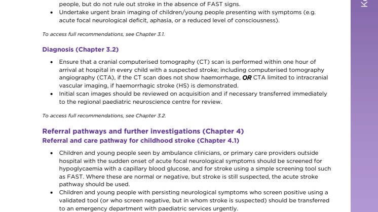 Royal College of Paediatric and Child Health and the Stroke Association launch new childhood stroke guidelines 