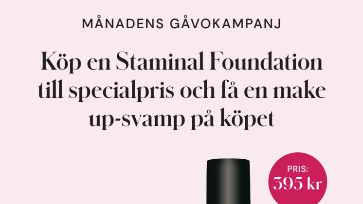 Köp en Staminal Foundation till specialpris och få en make up-svamp på köpet