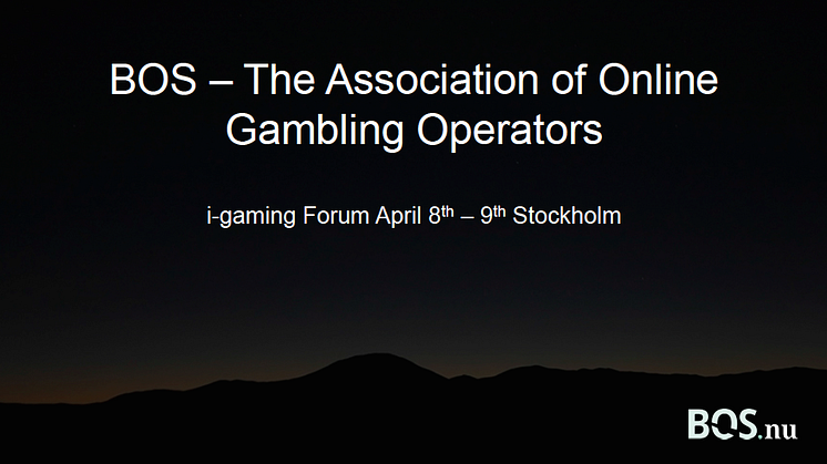 BOS ordförande på i-gaming Forum