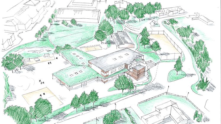 Perspektivritning för nya Persborgs förskola i Ronneby kommun