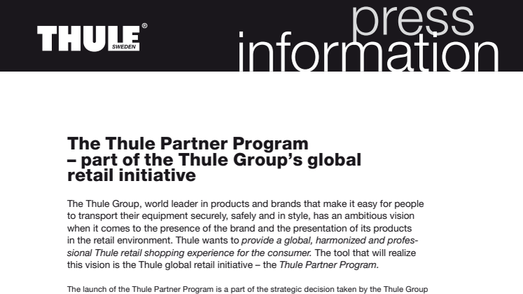 Information om Thules Partnerprogram