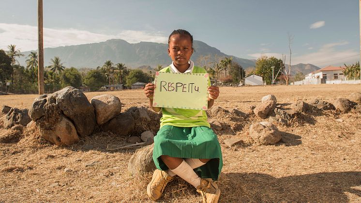 Nanda från Östtimor illustrerar sin önskan, att hon respekteras.