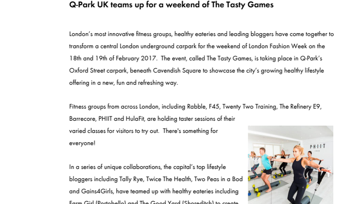 Q-Park UK teams up for a weekend of The Tasty Games 