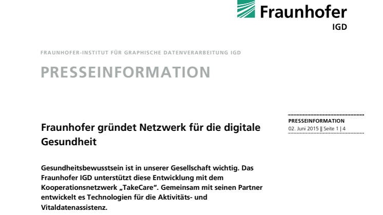 Fraunhofer gründet Netzwerk für die digitale Gesundheit
