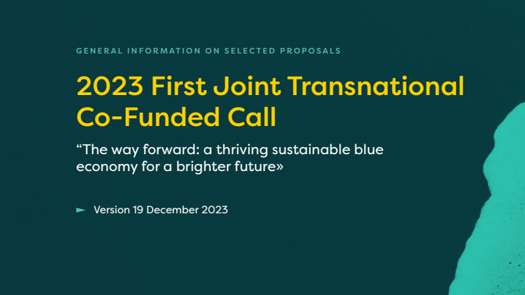 Sustainable Blue Economy Projects JPI Oceans 2023 funded projects