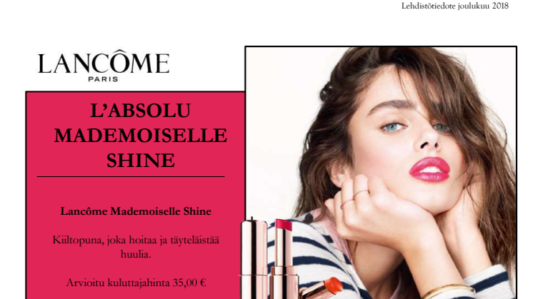 Lehdistötiedote Lancôme Mademoiselle Shine