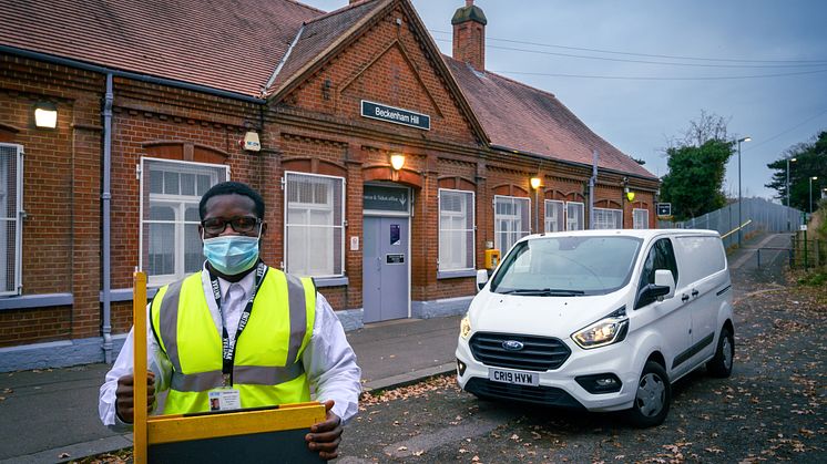 Ready to assist: Isaac Glasgow, from East London, has been one of the team based at Beckenham Hill station, serving that station and two others: Crofton Park and Ravensbourne. They can now provide assistance even when the ticket offices are closed 