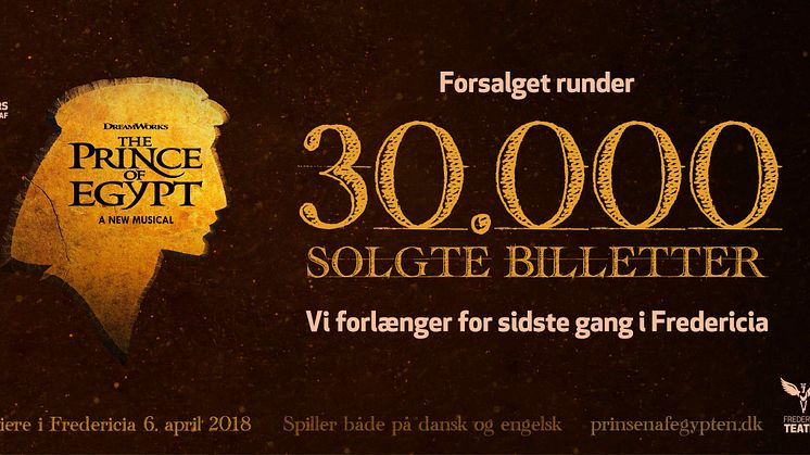 Én måned til verdenspremieren: PRINSEN AF EGYPTEN forlænger i Fredericia for sidste gang efter mere end 30.000 solgte billetter!