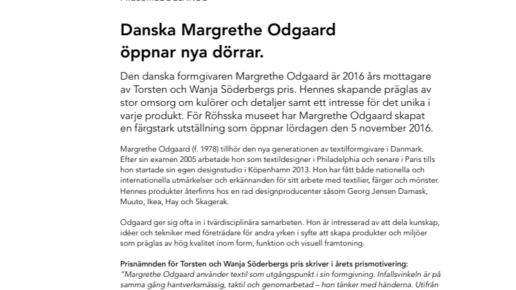 Danska Margrethe Odgaard öppnar nya dörrar