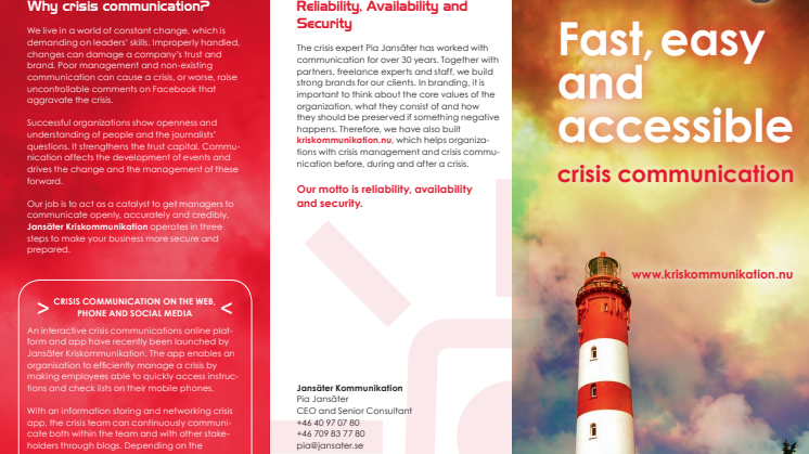 Fast, easy and accessible crisis communication