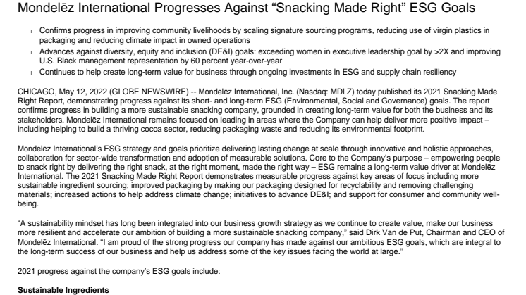 MDLZ SMR 2021 Press Release - Snacking Made Right Report.pdf