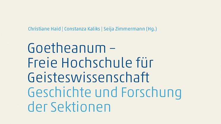 VamG Cover Goetheanum Geschichte und Forschung der Sektionen