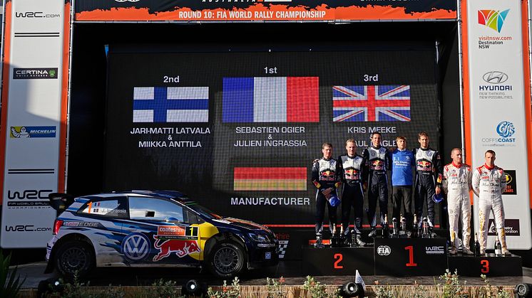 ​Volkswagen vinder verdensmesterskabet i rally for tredje gang