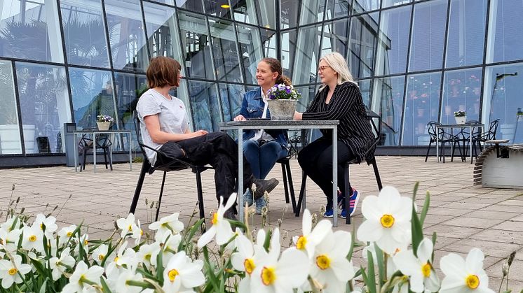 Lisa Jonsén Skanebo, Johanna Uddling och Alexandra Wirén är projektgruppen bakom planeringen av årets vårmarknad.