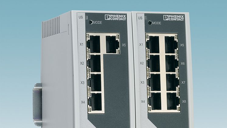 5-resp 8-portars switcharna i ned nya 2000-serien av Switchar från Phoenix Contact AB