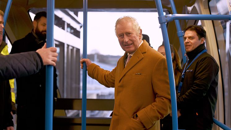 King Charles visited Luton Airport's new rapid rail link in December