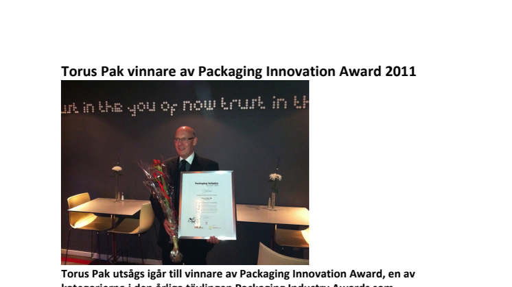 Torus Pak vinnare av Packaging Innovation Award 2011