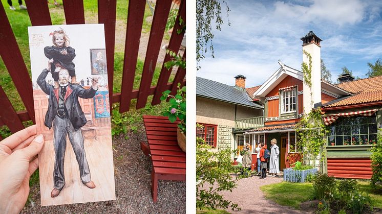 Carl Larsson gården i Dalarna. Foto til venstre: Ingeborg Lindseth. Foto til høyre: Anna Holm.