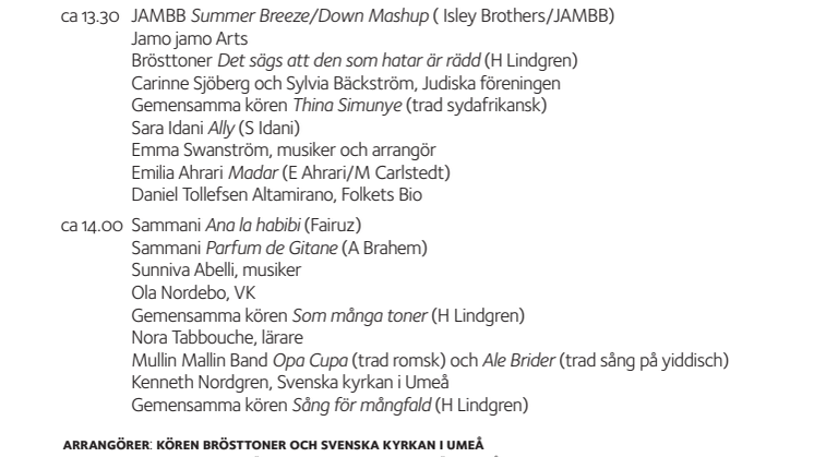 Sång för mångfald i Umeå för fjärde året
