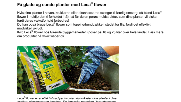 Få glade og sunde planter med Leca® flower 