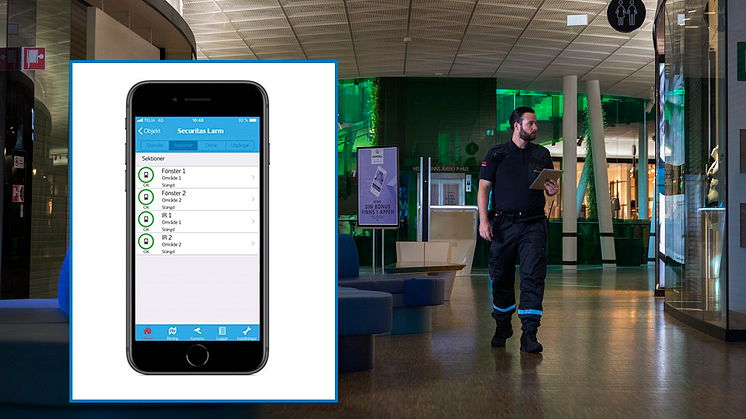 Securitas Larm Plus kan styras helt och hållet genom en app
