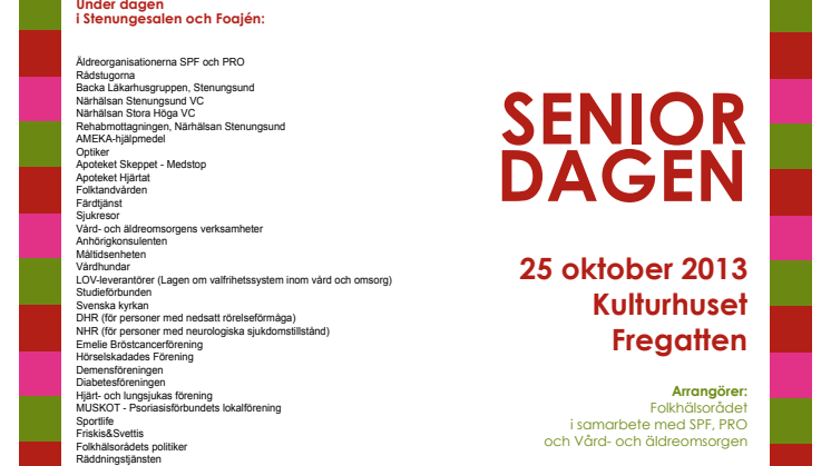 Program seniordagen på Fregatten 25/10